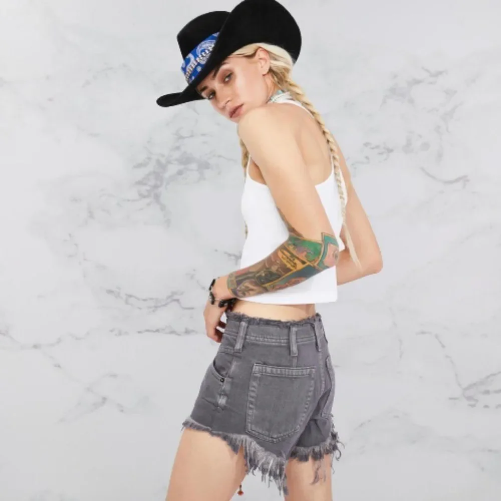🆕Free People Becket Slouchy Gray Shorts size 29 - Picture 5 of 6